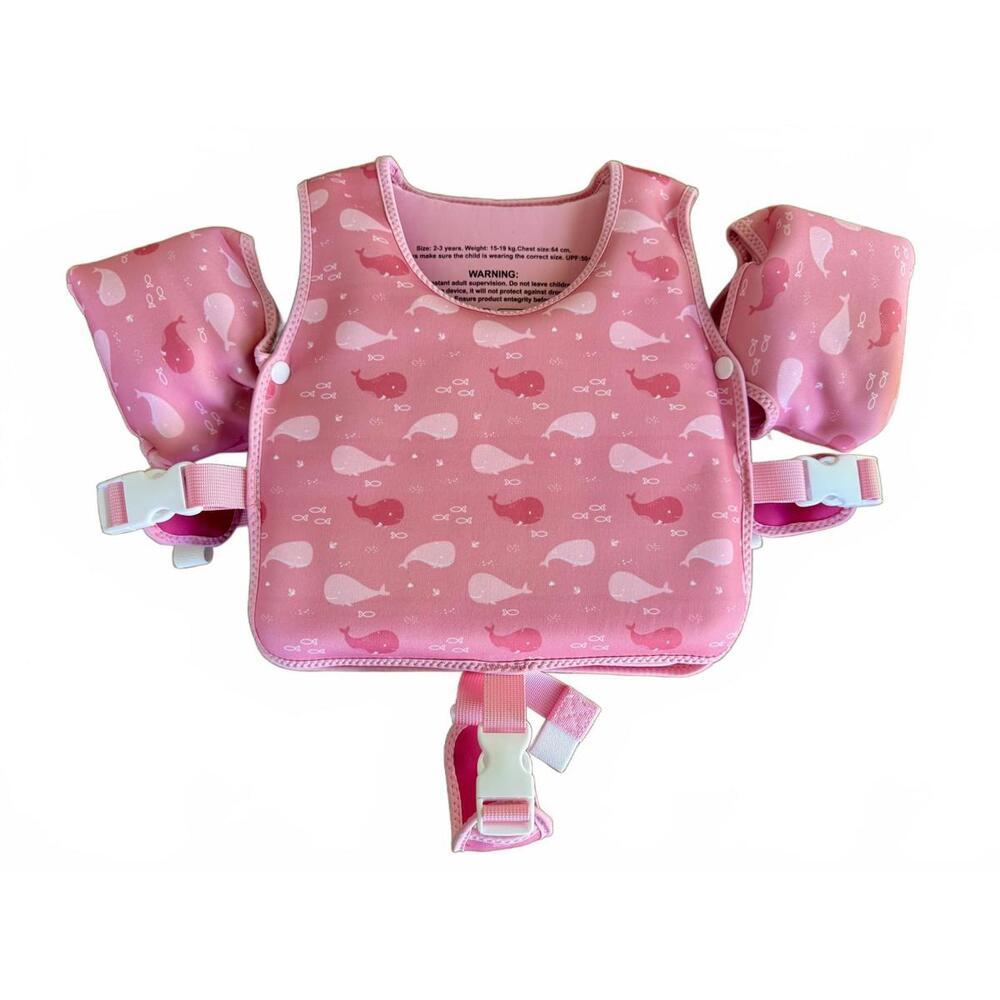 TOPBSABPX Pink Kids' Swim Vest Jacket with Arm Floaties 20-66 lbs. Medium Whale